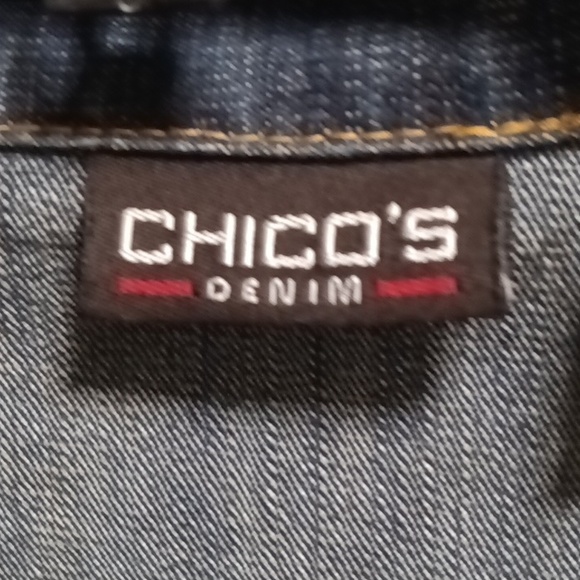 Chico's Dresses & Skirts - FINAL PRICE NWOT CHICO'S denim l/s dress w front pockets & gold stitching Sz 3